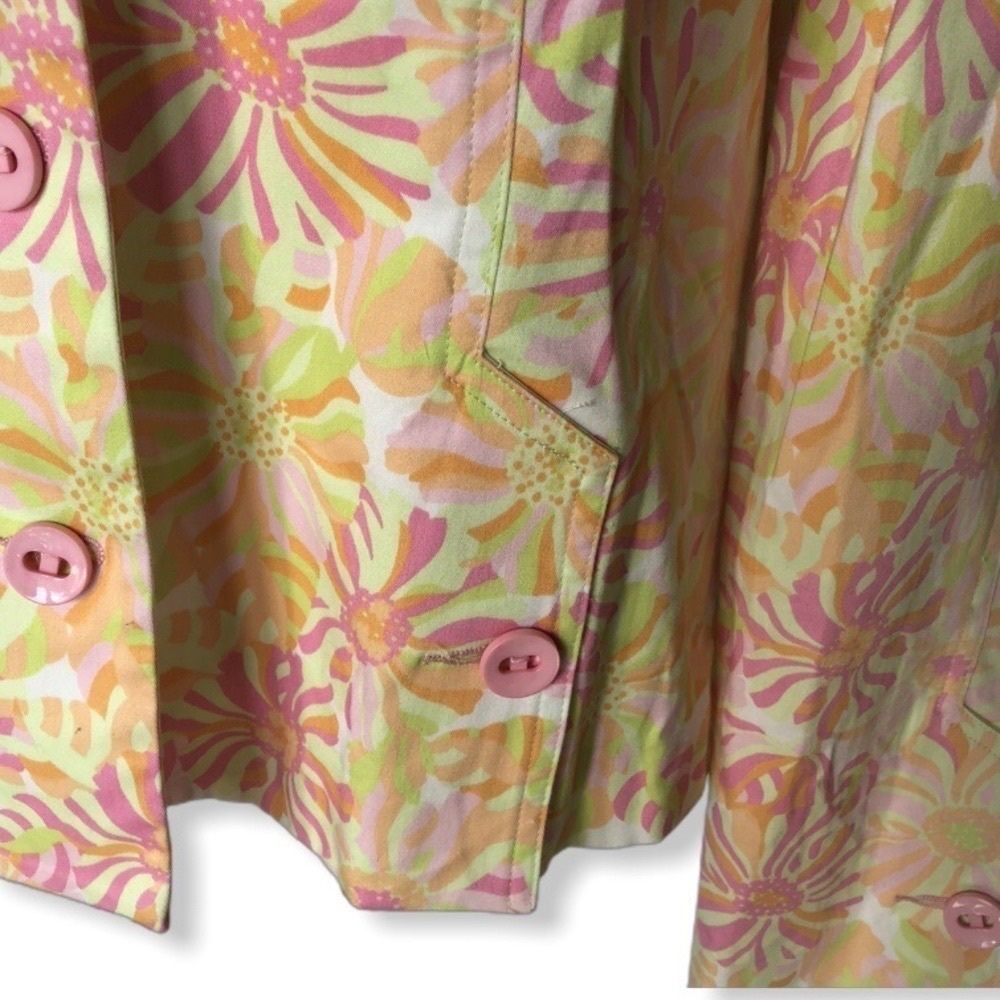 600West Button-up Cotton Blend Floral Jacket Size 8 - Picture 3 of 8